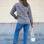 [Z Supply] On Duty Gingham Button Up Top in Dark Chocolate - The Pink Pineapple 850
