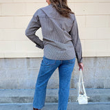 [Z Supply] On Duty Gingham Button Up Top in Dark Chocolate - The Pink Pineapple 850