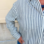 [Z Supply] Reese Button Up Stripe Top in Eclipse - The Pink Pineapple 850