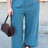 [Z Supply] Scout Jersey Crop Flare Pant in Emerald Cove - The Pink Pineapple 850