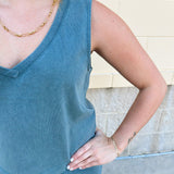 [Z Supply] Sloane V-Neck Top in Emerald Cove - The Pink Pineapple 850