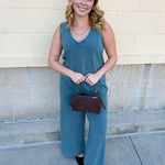 [Z Supply] Sloane V-Neck Top in Emerald Cove - The Pink Pineapple 850