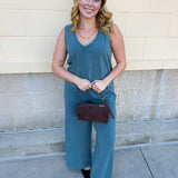 [Z Supply] Sloane V-Neck Top in Emerald Cove - The Pink Pineapple 850