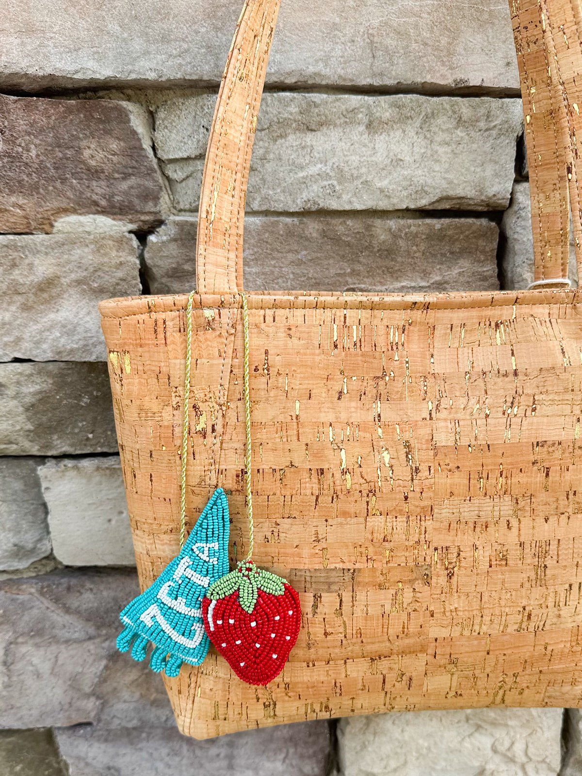 Zeta Tau Alpha Beaded Bag Charm - The Pink Pineapple 850
