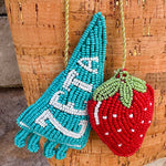 Zeta Tau Alpha Beaded Bag Charm - The Pink Pineapple 850
