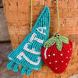Zeta Tau Alpha Beaded Bag Charm - The Pink Pineapple 850