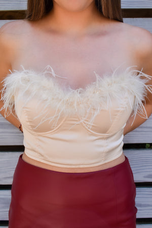 Feeling Grand Feathered Tube Top