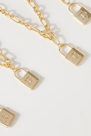 Meg Lock Letter Necklace