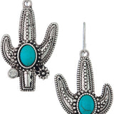 Cactus Turquoise Stone Drop Earrings