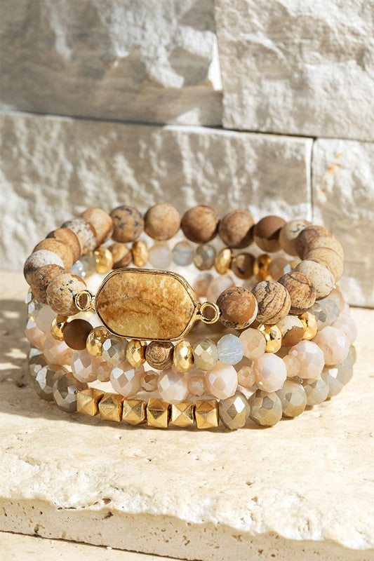 Jiva Natural Stone Bracelet Set