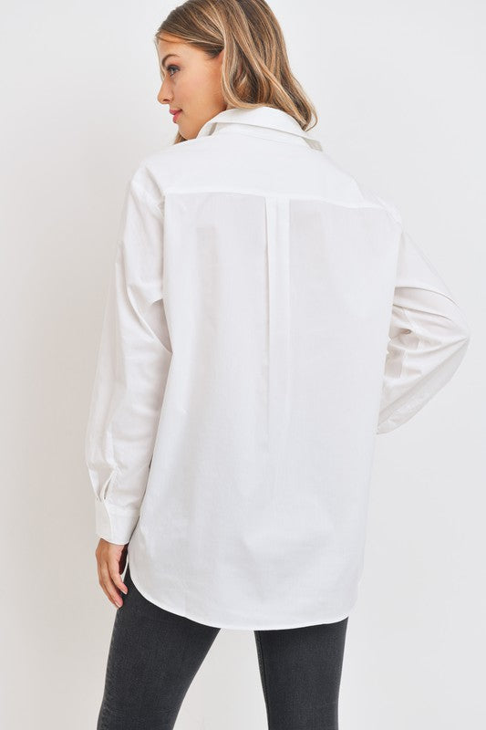 Frill Deal Button Down Top | Back View
