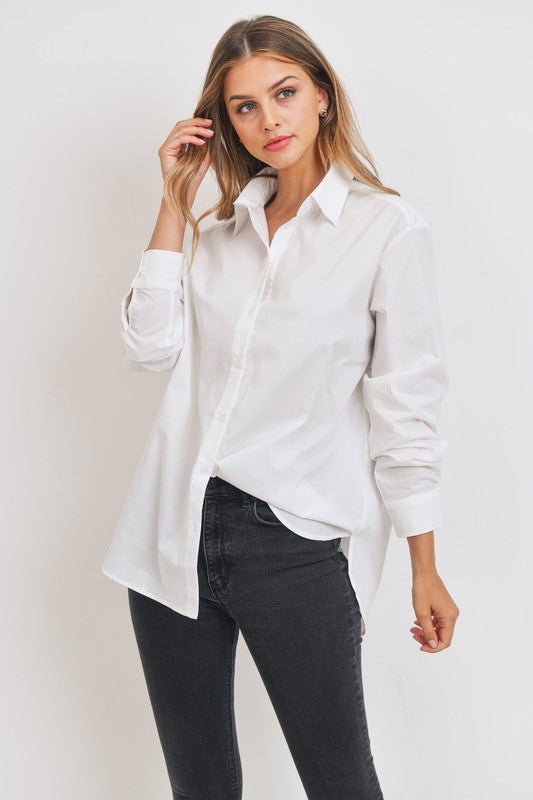 Frill Deal Button Down Top | Front View