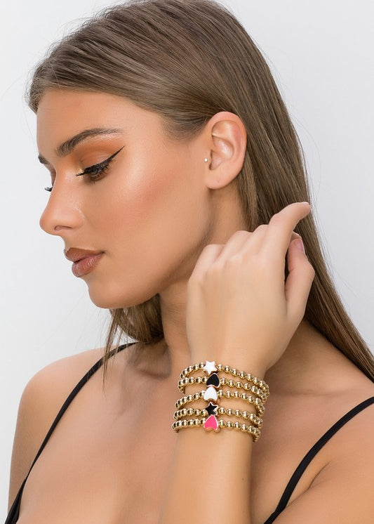 Gold Bead Stack Bracelet
