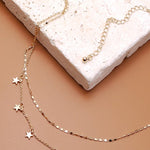Delicate Double Layer Star Drop Necklace