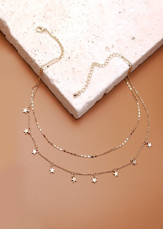 Alma Double Layer Star Necklace