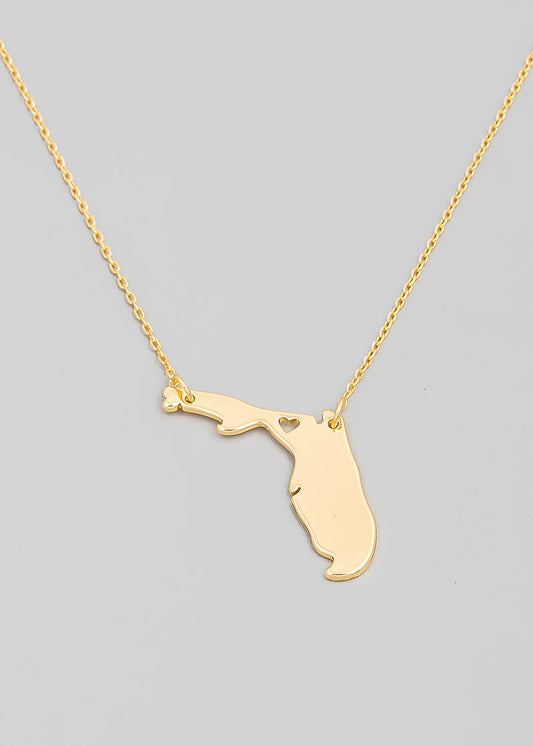 Florida Heart Pendant Necklace