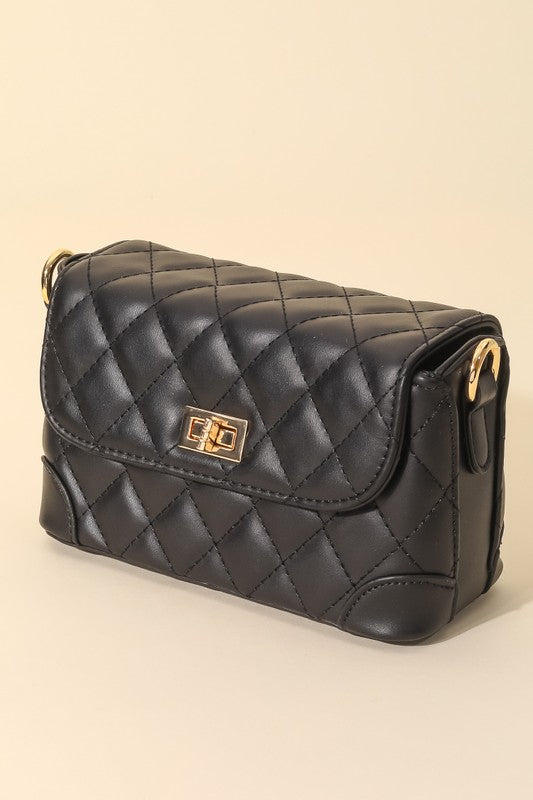 Faux Leather Diamond Design Handbag