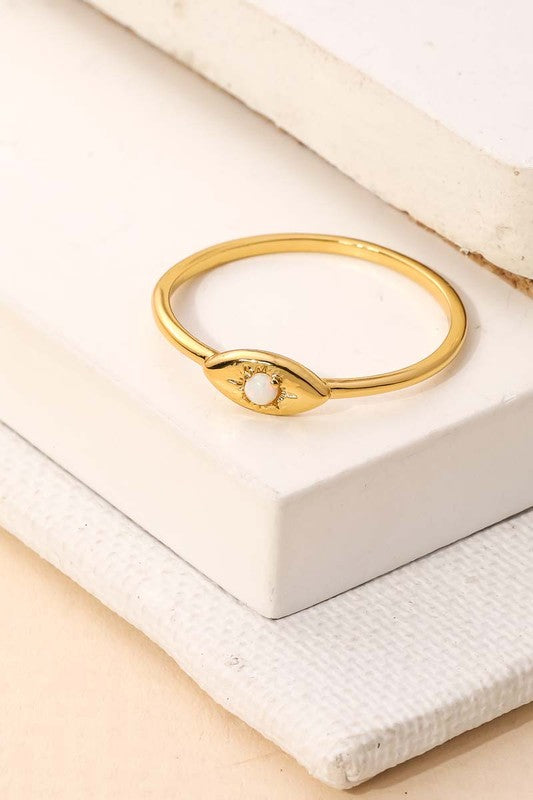 Pearl Evil Eye Ring
