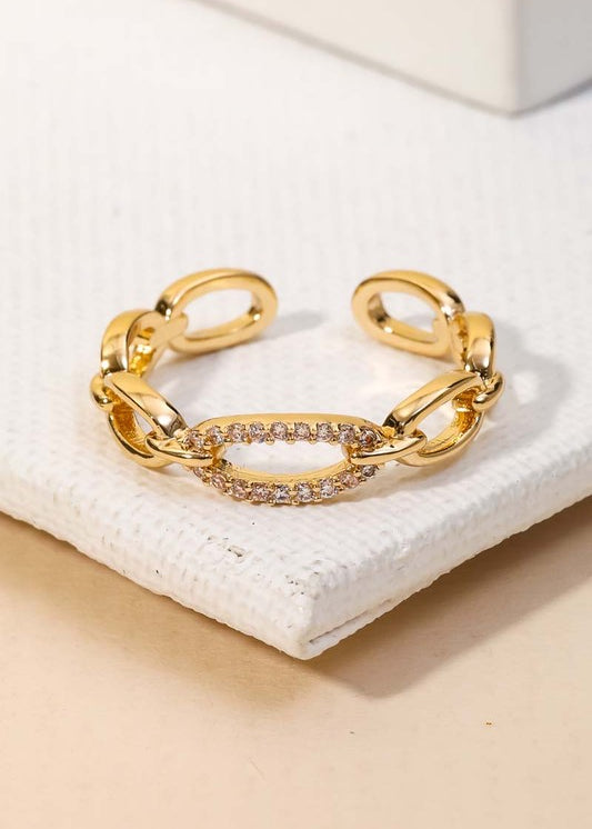 Pave Chain Link Ring