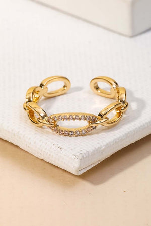 Pave Chain Link Ring