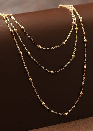 Gold Plated Dainty Chain Multi Layer Necklace