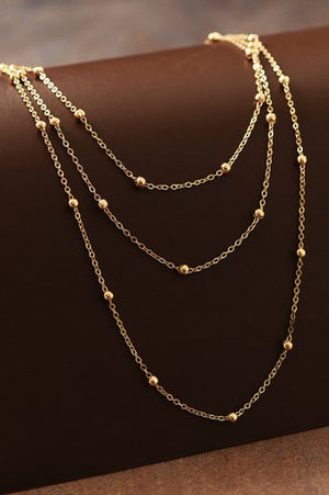 Gold Plated Dainty Chain Multi Layer Necklace