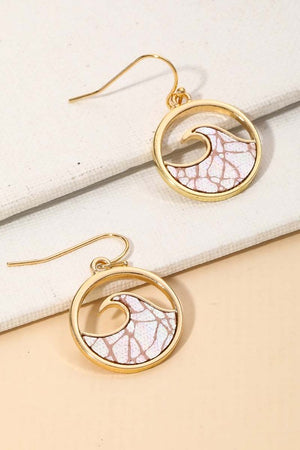 Round Wave Charm Earrings