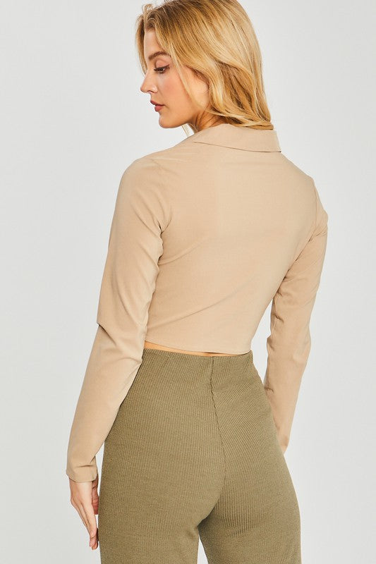 Cafe Date Long Sleeve Ruched Top