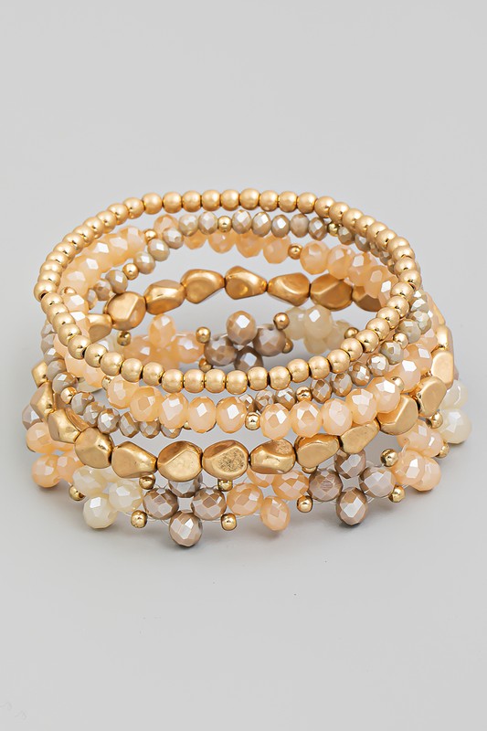 Glass Bead Stackable Bracelet Set