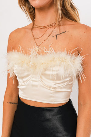 Feeling Grand Feathered Tube Top