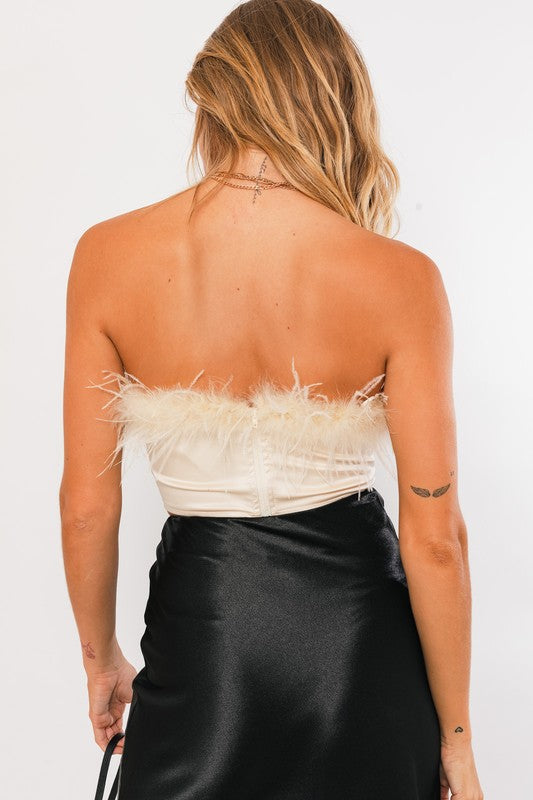 Feeling Grand Feathered Tube Top