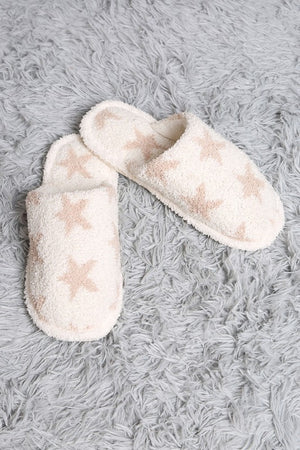 Star Print Soft Home Indoor Floor Slippers-Ivory | Ivory