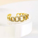 Pave Circle Chain Link Fashion Ring