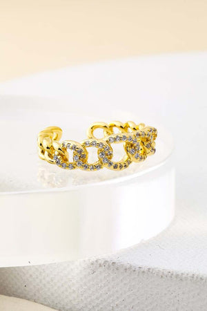 Pave Circle Chain Link Fashion Ring
