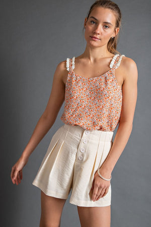 Lifelong Memories Button Down Shorts-Ivory