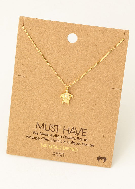 Dainty Turtle Charm Necklace