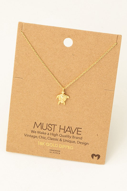 Dainty Turtle Charm Necklace