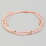 Layered Bead Adjustable Bracelet | Pink