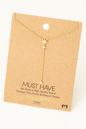 North Star Charm Y Necklace