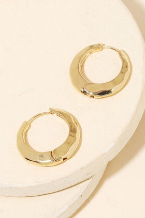 Hammered Hoop Huggie Earrings