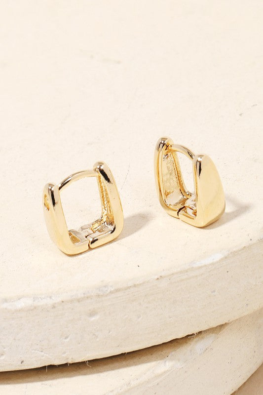 Mini Square Huggie Earrings