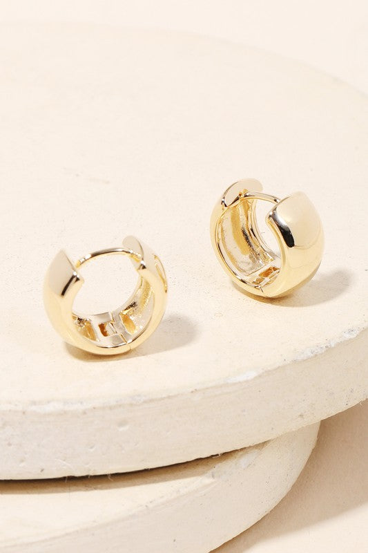 Mini Chunky Hoop Huggie Earrings