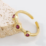 18K Copper Cubic Zirconia Colorful Round Ring - The Pink Pineapple 850