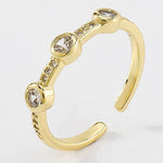 18K Copper Cubic Zirconia Colorful Round Ring - The Pink Pineapple 850