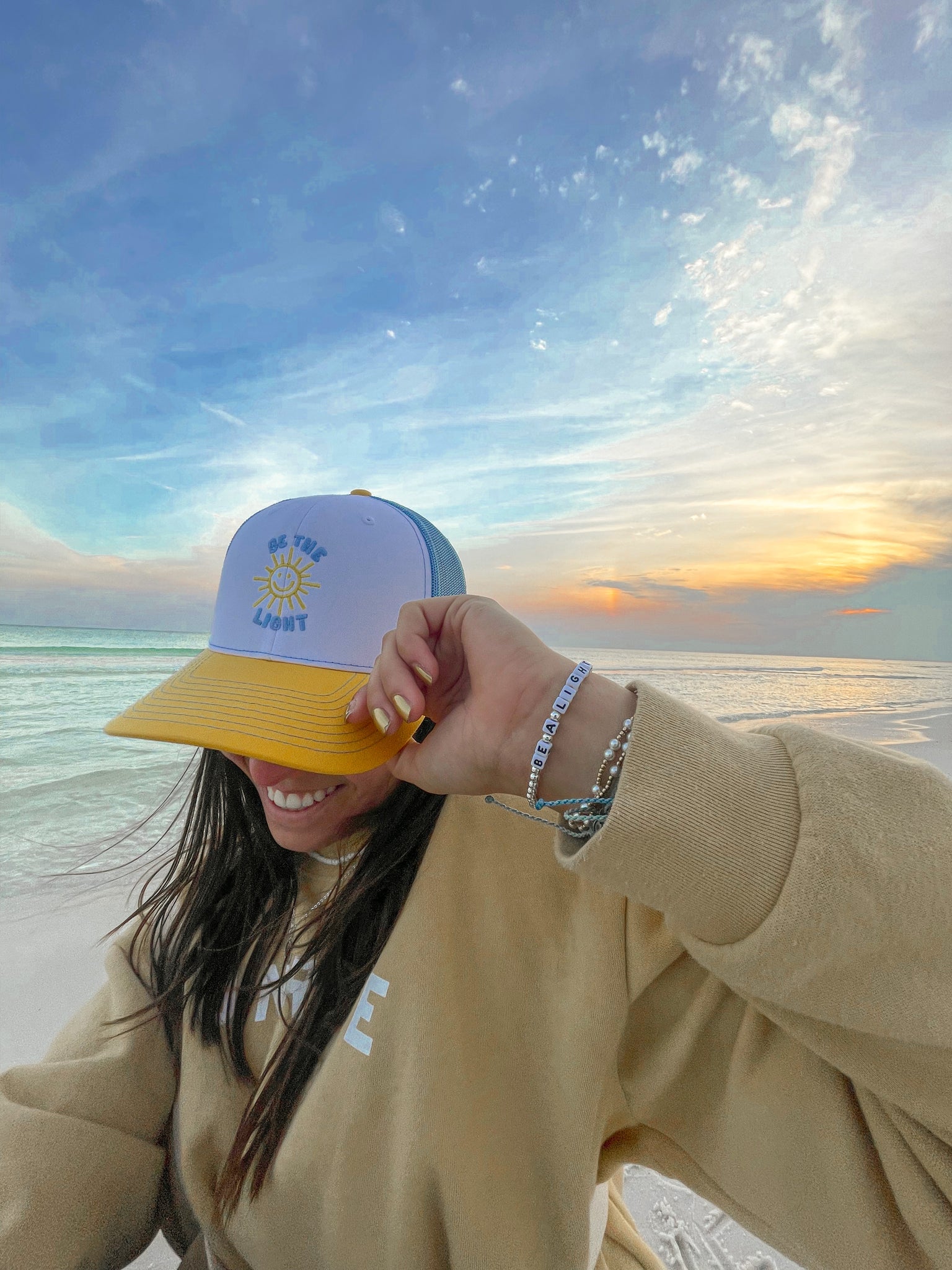 Be The Light Trucker Hat | Styled View