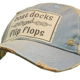 Boat Docks & Flip Flops Distressed Trucker Hat Baseball Cap