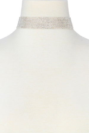 Layered Rhinestone Choker Necklace