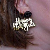 Happy New Year Resin Drop Earrings