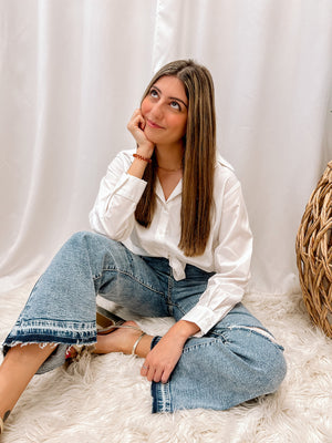 Frill Deal Button Down Top