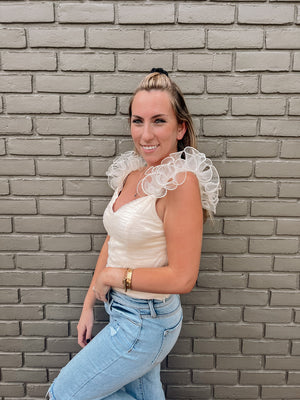 Divine Delight Ruffled Top | Side View